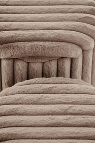 Pufy, zestaw 2 sztuk capuccino/złote FIDO ze schowkiem, plusz