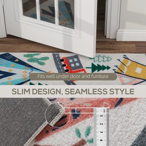 HOMCOM Dywan w Wzór Autostrady, Białe Tło, Miękkie Fleece, Łatwy w Pielęgnacji, Kolorowy