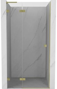 Mexen Lunar L drzwi prysznicowe uchylne lewe 115 cm, transparent, złote szczotkowane - 834L-115-000-55-00-L