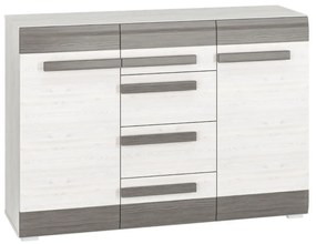 Komoda BIANKA 2D4S 138 sosna śnieżna/szara ML MEBLE