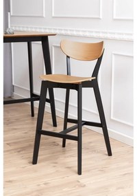 Czarno-naturalne hokery z drewna kauczukowego zestaw 2 szt. 105 cm Roxby – Actona