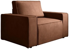 Fotel z ciemnego terakotowego sztruksu - AMELIA