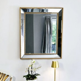 Lustro w lustrzanej ramie, kolor złoty, 64x74cm