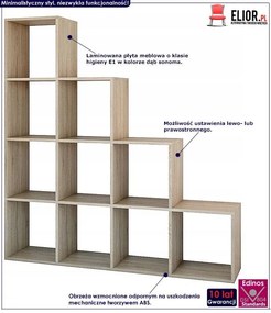 Schodkowy regał dziecięcy na zabawki dąb sonoma Z4-D32