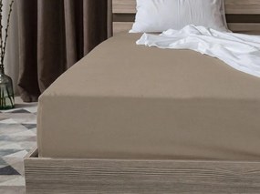 PrzytulneMieszkanie.pl Bawełniane prześcieradło z gumką STANDARD 90 x 200 cm brązowe