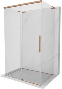 Mexen Rox-3S L kabina prysznicowa 3-ścienna rozsuwana 90 x 70 cm, transparent, miedź szczotkowana - 8C2L-090-070-65-00-3S