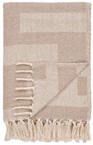 Jasnobrązowy koc z bawełny z recyklingu 130x180 cm Adana – House Nordic