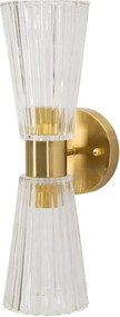Szklany kinkiet w kolorze złota Prague – Mauro Ferretti