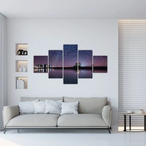Obraz nocnego nieba z gwiazdami (125x70 cm)