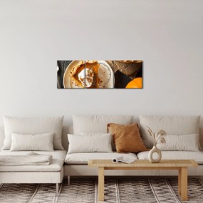 Obraz - Jesienne ciasto (z zegarem) (90x30 cm)