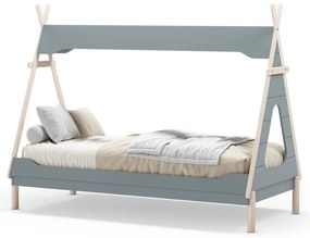 Morskie łóżko dziecięce z litego drewna sosnowego w kształcie domku 90x190 cm Nora – Marckeric
