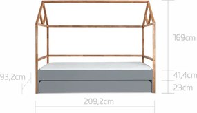 Łóżko dziecięce domek z szufladą Lotta Grey 90/200