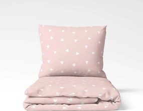 Stanex Pościel bawełniana Serduszka pink, 140 x 200 cm, 70 x 90 cm