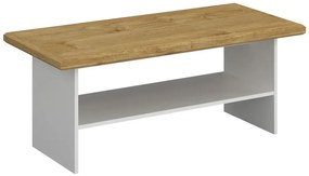 Klasyczna ława z półką biały + dąb harbor R0-L78