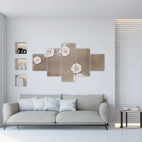 Obraz - Draperie z kwiatami (125x70 cm)