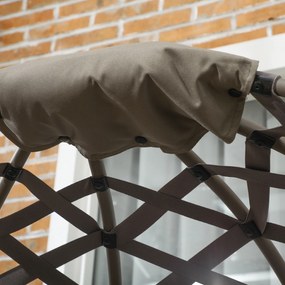 Outsunny Zestaw 2 Krzeseł Ogrodowych Składany Koszyk na Siedzisko 2-w-1 Puf Design | Aosom PL