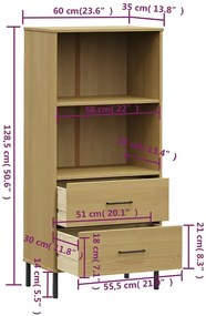 Brązowy regał na ubrania z 2 szufladami B4-W42