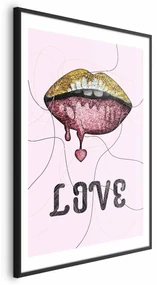 Plakat Płynne usta 29,7x42 cm z ramą czarną z marginesem ARTGEIST B