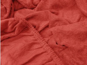 PrzytulneMieszkanie.pl Prześcieradło frotte EXCLUSIVE czerwone 140x200 cm