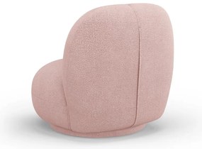 Jasnoróżowy fotel z materiału bouclé Chuck – Micadoni Home