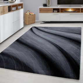Dywan nowoczesny Miami fale szaro-czarny 240 cm x 340 cm