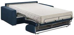 Kanapa 4-osobowa z ekspresowym mechanizmem rozkładania z weluru CALITO - Granatowy - Wymiary miejsca do spania: 160 cm - Materac 22 cm z pamięcią kształtu