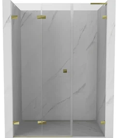 Mexen Lunar-F L drzwi prysznicowe składane lewe 150 cm, transparent, złote - 836SL-150-050-50-00-L