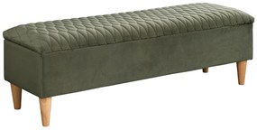 Lawa ze skrzynią  - Tkanina welurowa - Oliwkowa zieleń - DANIELE