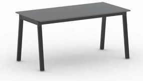 Stół konferencyjny do biura PRIMO BASIC, 160x80 cm, czarna podstawa, grafit