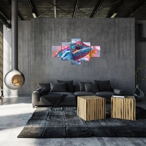 Obraz - Kolorowy kameleon (125x70 cm)