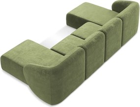 Zielony narożnik z tkaniny szenilowej (w kształcie litery U) Lani – Makamii