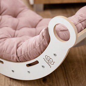 Biała huśtawka z litego drewna sosnowego 39x75x38 cm Montessori – Meowbaby