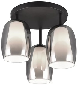 Lampa sufitowa w czarno-srebrnym kolorze ze szklanym kloszem ø 14 cm Barret – Trio Select