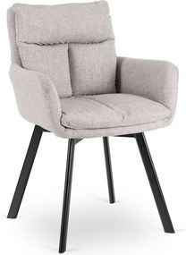 Krzesło Tapicerowane Obrotowe do Salonu CORTADO Szare Nowoczesne