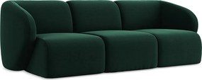 3-osobowa kanapa modułowa - z tkaniny welwetowej - butelkowa zieleń - LANI
