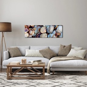 Obraz muszelek (z zegarem) (90x30 cm)