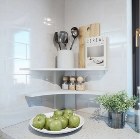 Półka narożna biały 43.5x43.5x37 roman