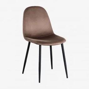 Zestaw 2 Krzeseł Jadalnianych Glamm Negro & Aksamitny Brown Army & Terciopelo - Sklum