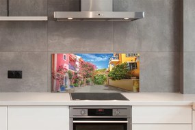 Panel Szklany Kwitnące Ogrody nad Miastem