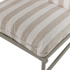 Beżowy metalowo-tapicerowany fotel ogrodowy Elvo – WOOOD