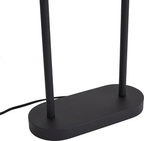 Lampa stołowa czarna z czarnym owalnym kloszem 35 cm - Thijmen