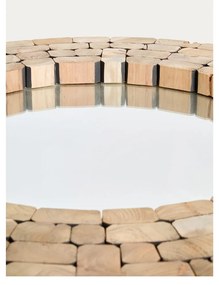 Lustro z drewnianą ramą ścienne ø 80 cm Eliptic – Kave Home