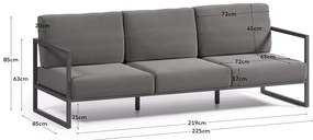 Ciemnoszara aluminiowa sofa ogrodowa Comova – Kave Home
