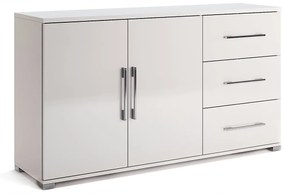 Biała duża komoda z półkami i szufladami T8-R60