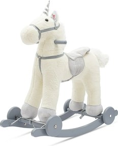 Baby Mix Huśtawka z melodiami i kółkami Unicorn biały, 64 x 35 x 60 cm