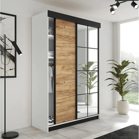 Szafa Przesuwna LAMARO 167 Biały/Dąb Craft