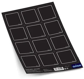 Orion Naklejki na pojemniki BLACK kwadrat czarny, 2 x 12 szt.