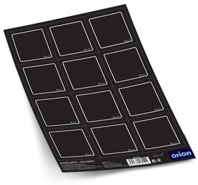 Orion Naklejki na pojemniki BLACK kwadrat czarny, 2 x 12 szt.