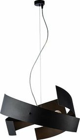 Lampa wisząca Elisa z ciętego laserowo żelaza lakierowanego na czarno z regulowanym kablem stalowym 3 światła 128 Ø57 BL226-3-NR