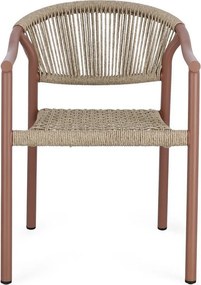 Czerwono-naturalne metalowe krzesło ogrodowe Canarias – Bizzotto